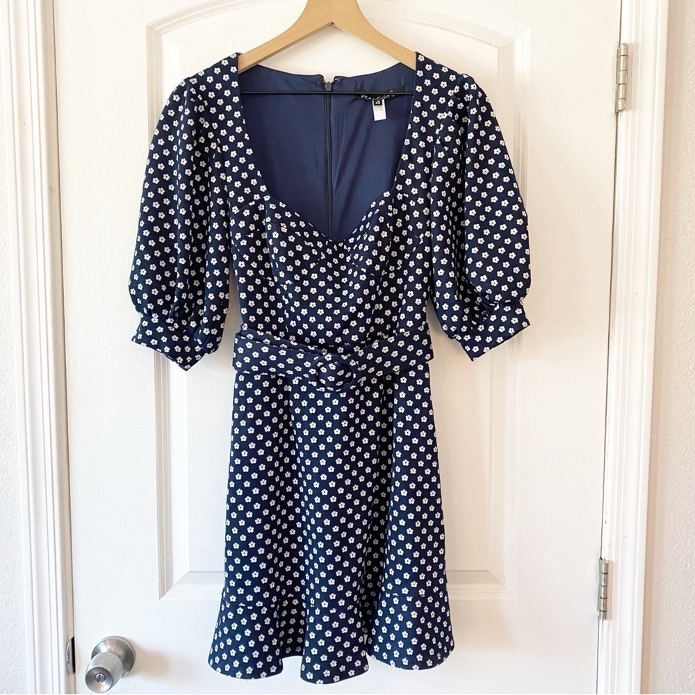 MODCLOTH x HUTCH My Darling Navy Daisy Belted Mini Dress Cottagecore